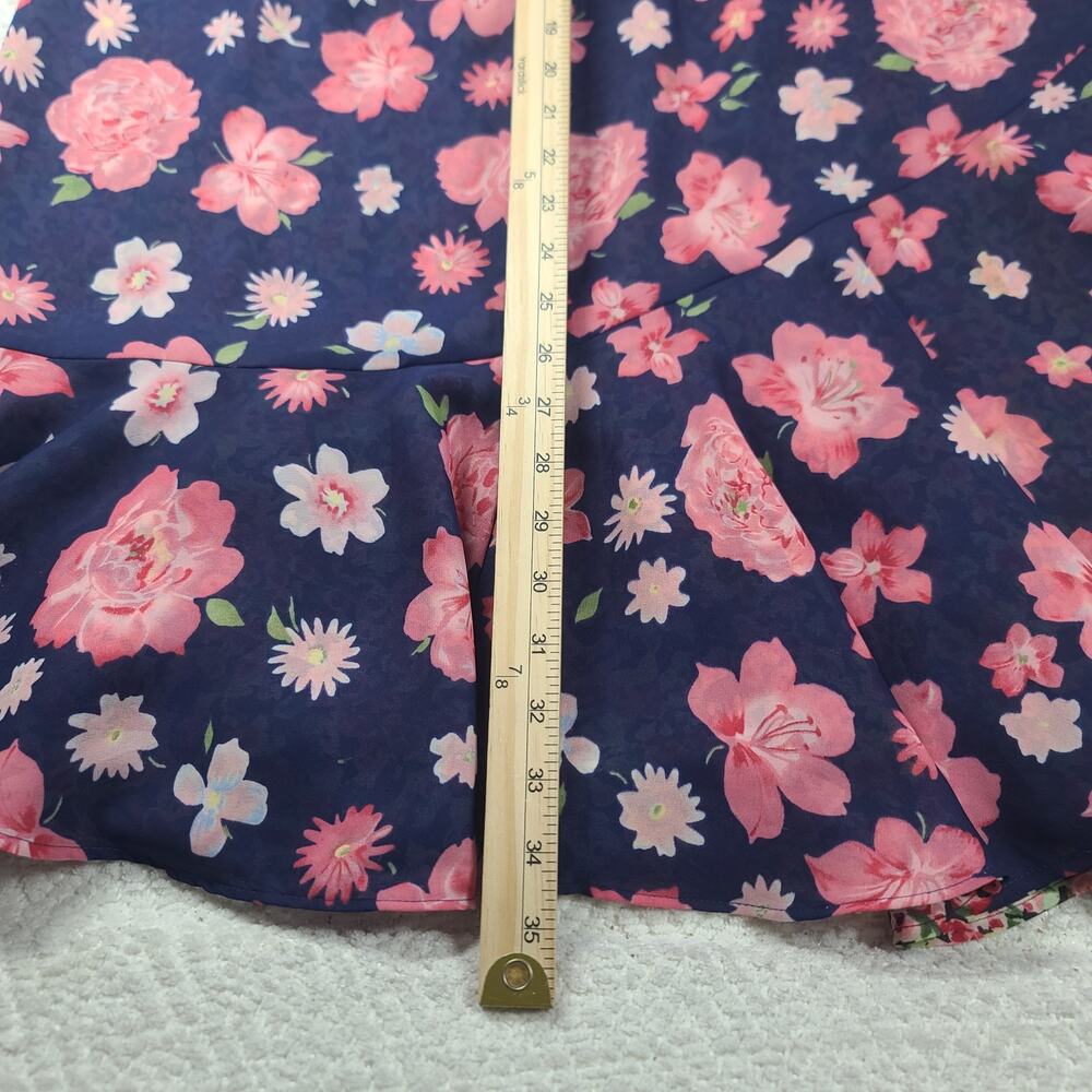 Vintage Boho Chic Maxi skirt Christopher Banks reversible floral office SZ L - Picture 7 of 11